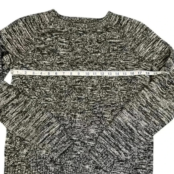 LANDS END Drifter Chunky Cable Knit Sweater Gray with White 100% Baumwolle - Picture 6 of 11